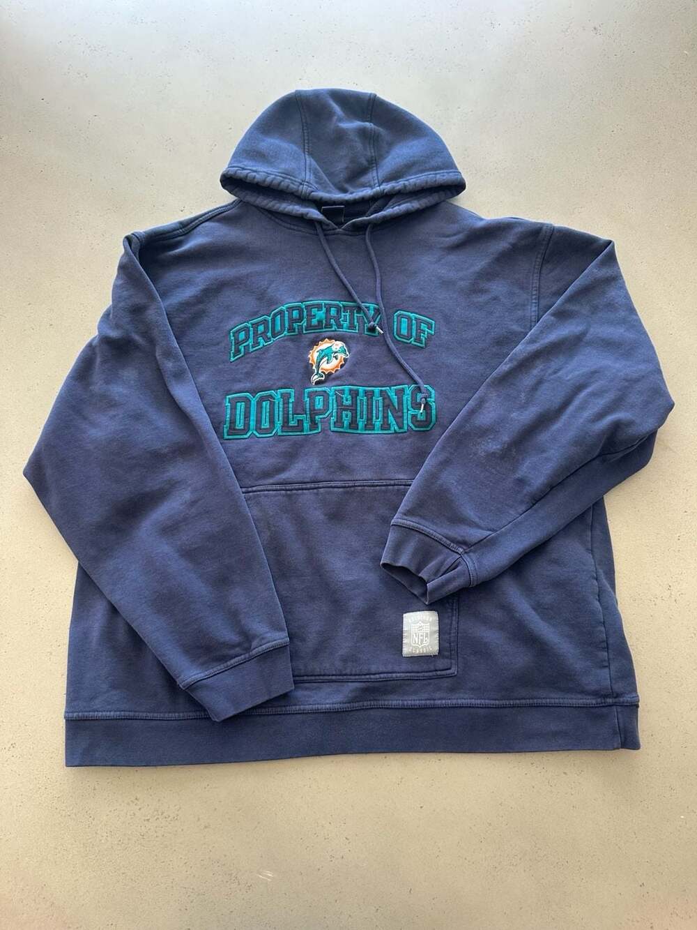 Vintage Reebok NFL Gridiron Classic Miami Dolphins Navy Blue Hoodie